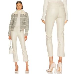 Jonathan Simkhai River high rise vegan leather pants in ceramic size 4 Small NWT